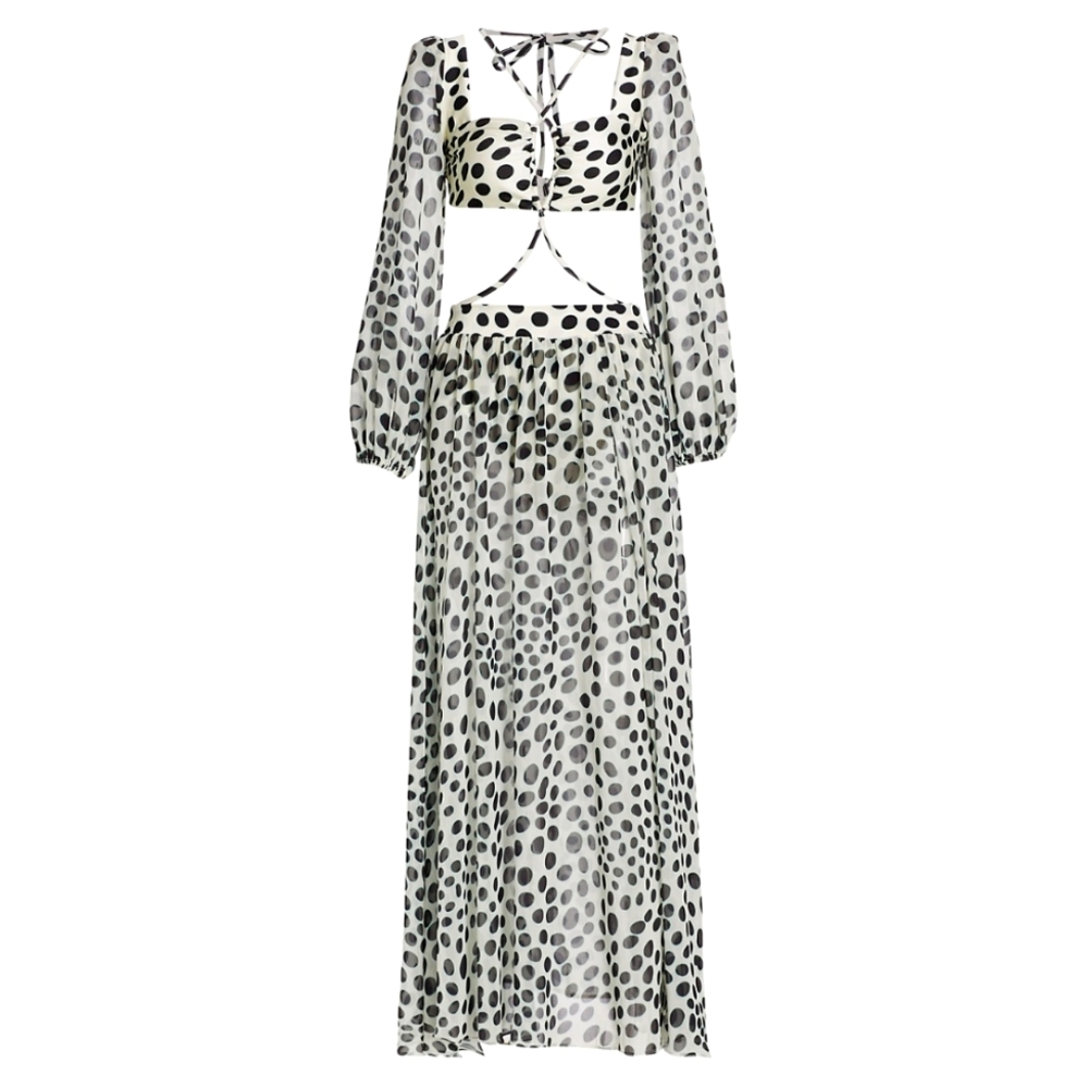 PatBO Bossa Cut-Out Chiffon Maxi Dress
